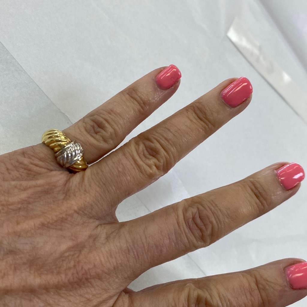 14k Solid Gold Two Tone Ring
